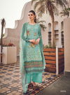 Sea Green Colour Fancy Designer Latest Heavy Casual Wear Printed Pure Viscose Muslin With Sequin Embroidery Work Dress Material 2006